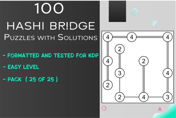 100 Easy HASHI Bridge Puzzles: Graphics for KDP Interiors