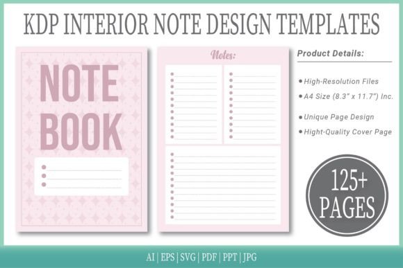 Amour Notepad Templates: Graphics for KDP Interiors & Handmade Brands