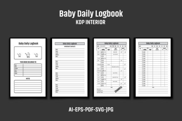 Baby Daily Logbook KDP Interior Graphics