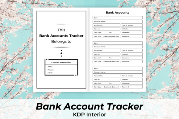 Bank Account Information Tracker: KDP Interiors Graphics