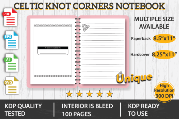 Celtic Knot Corners Notebook KDP