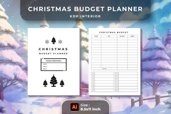 Christmas Budget Planner KDP Interior Graphics