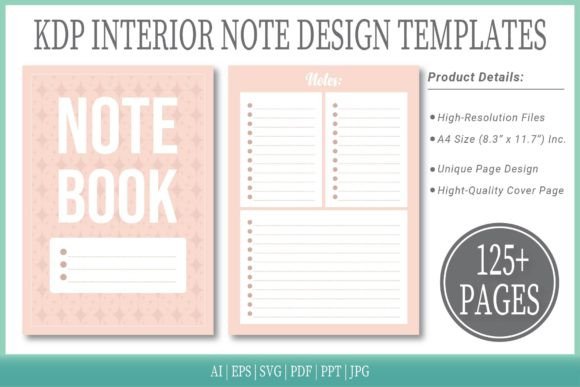 Cosmos Notepad Templates: Graphics for KDP Interiors & Handmade Brands