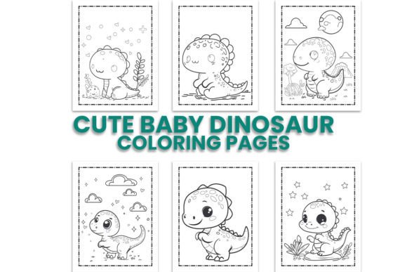 Cute Baby Dinosaur Coloring Pages: Graphics for KDP Interiors & Creative Sellers