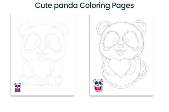 Cute Panda Coloring Pages: Graphics for KDP Interiors & Handmade Brands