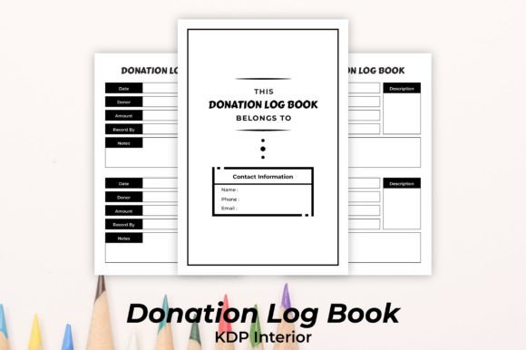 Donation Logbook Journal KDP Interior Graphics