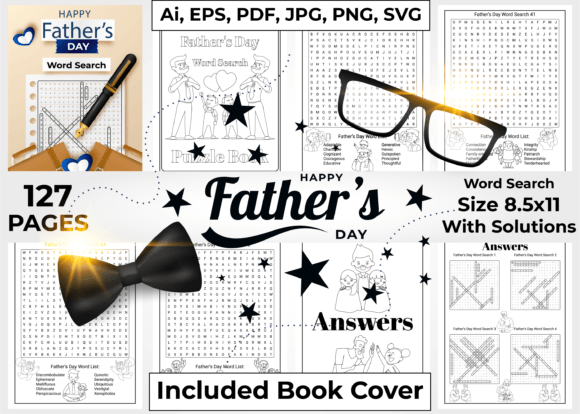 Father’s Day Word Search Graphics for KDP Interiors