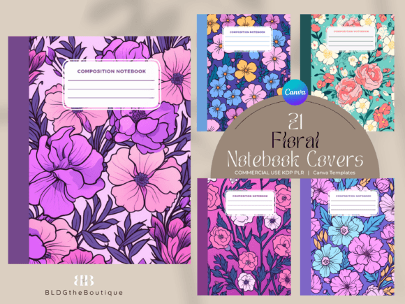 Floral Composition Notebook Covers KDP: Graphics for Kdp Interiors