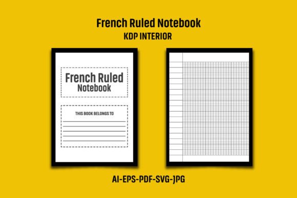French Ruled Notebook KDP Interior: Graphics for Real Local Branding