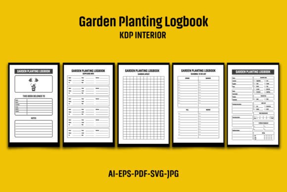 Garden Planting Logbook KDP Interior Graphics