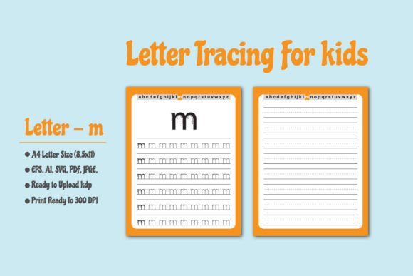 Kids Letter Tracing Worksheet - M