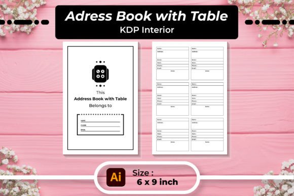 Modern Address Book with Table Design Graphics