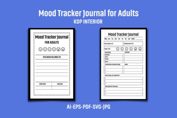 Mood Tracker Journal KDP Interior: Graphics for Smart Kdp Interiors