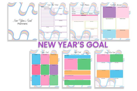 New Year’s Goal Planner Graphics for KDP Interiors