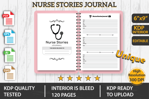 Nurse Stories Journal KDP Interior Graphics