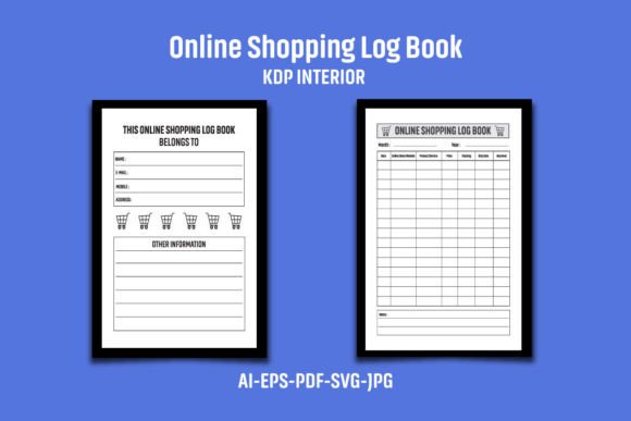 Online Shopping Log Book KDP Interior: Graphics for Local Branding & Kdp Interiors