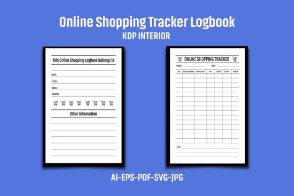 Online Shopping Tracker Logbook KDP: Graphics for KDP Interiors