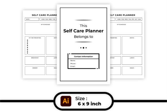 Self Care Planner KDP Interior Printable Graphics