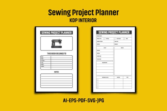 Sewing Project Planner KDP Interior Graphics