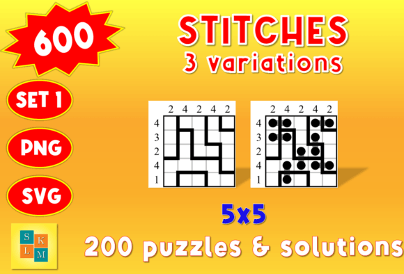 Stitches Logic Puzzle: Graphics for Kdp Interiors