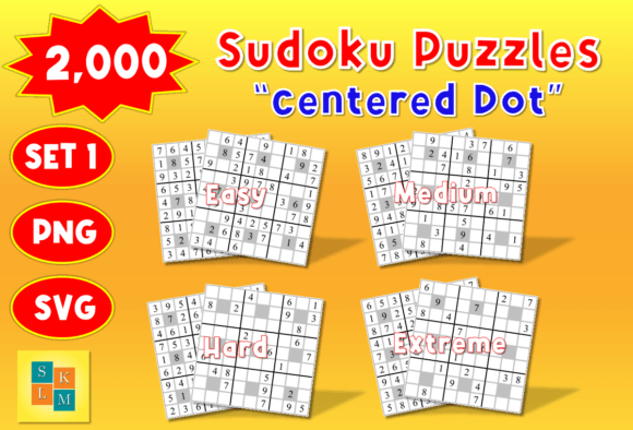 Sudoku 2,000 Centered Dot Sudokus: Graphics for Kdp Interiors