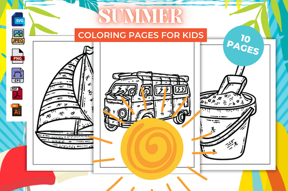 Summer Coloring Pages - KDP: Graphics for Kdp Interiors
