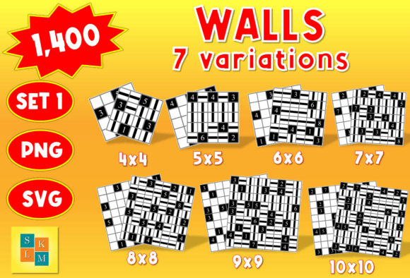 Walls Logic Puzzle: Graphics for Kdp Interiors